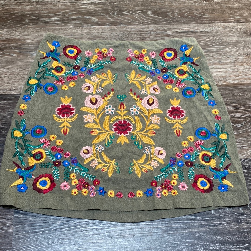 Boho Embroidered Skirt